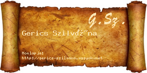 Gerics Szilvána névjegykártya